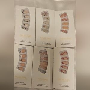 DIY False Nail Set with Red and Pink Designs